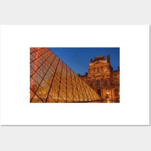 The Louvre at Night With Pyramid Posters and Art